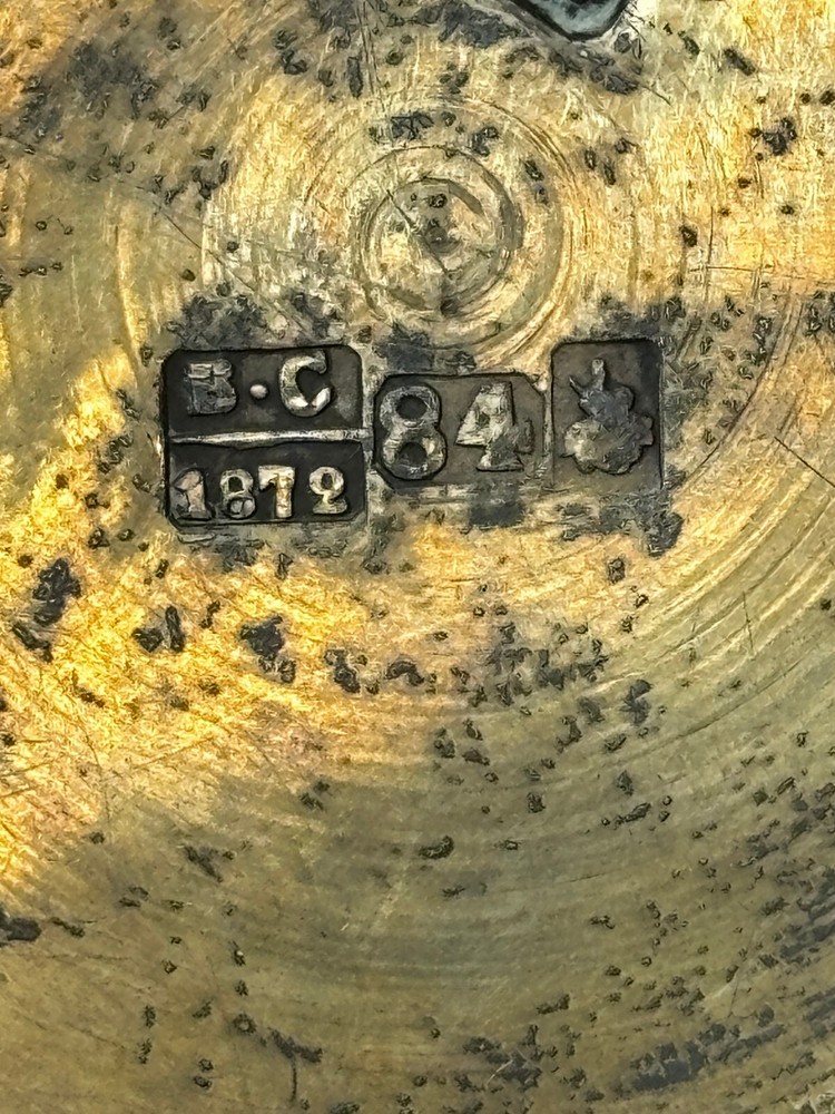 1872 Russian Cup 84 Silver Stamp Hallmarked Monogrammed EB & Dated 1904