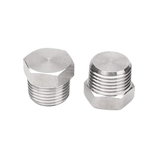 1/8" NPT Male Outer Hex Head Thread Plug Pipe Fitting, 304 1/8"(2pcs)