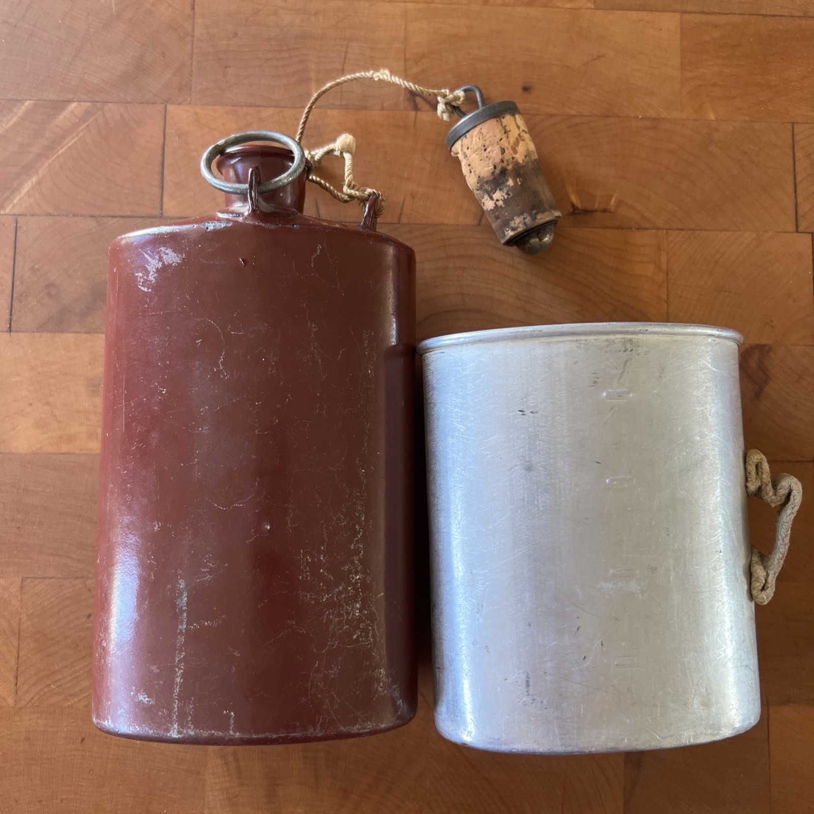 WW1 Era (1916) Enameled Swiss Army Canteen, F. Merker & Co. Baden