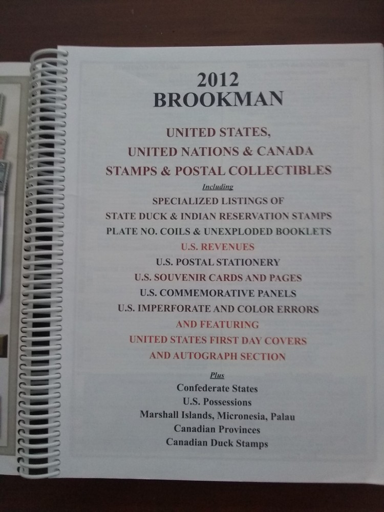 2012 Brookman U.S. , Canada, U.N. Stamp Catalog