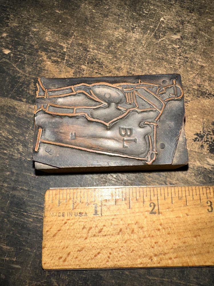 Printing Block “ Man Playing Golf… Putter “ Copper Face, Nice Image!