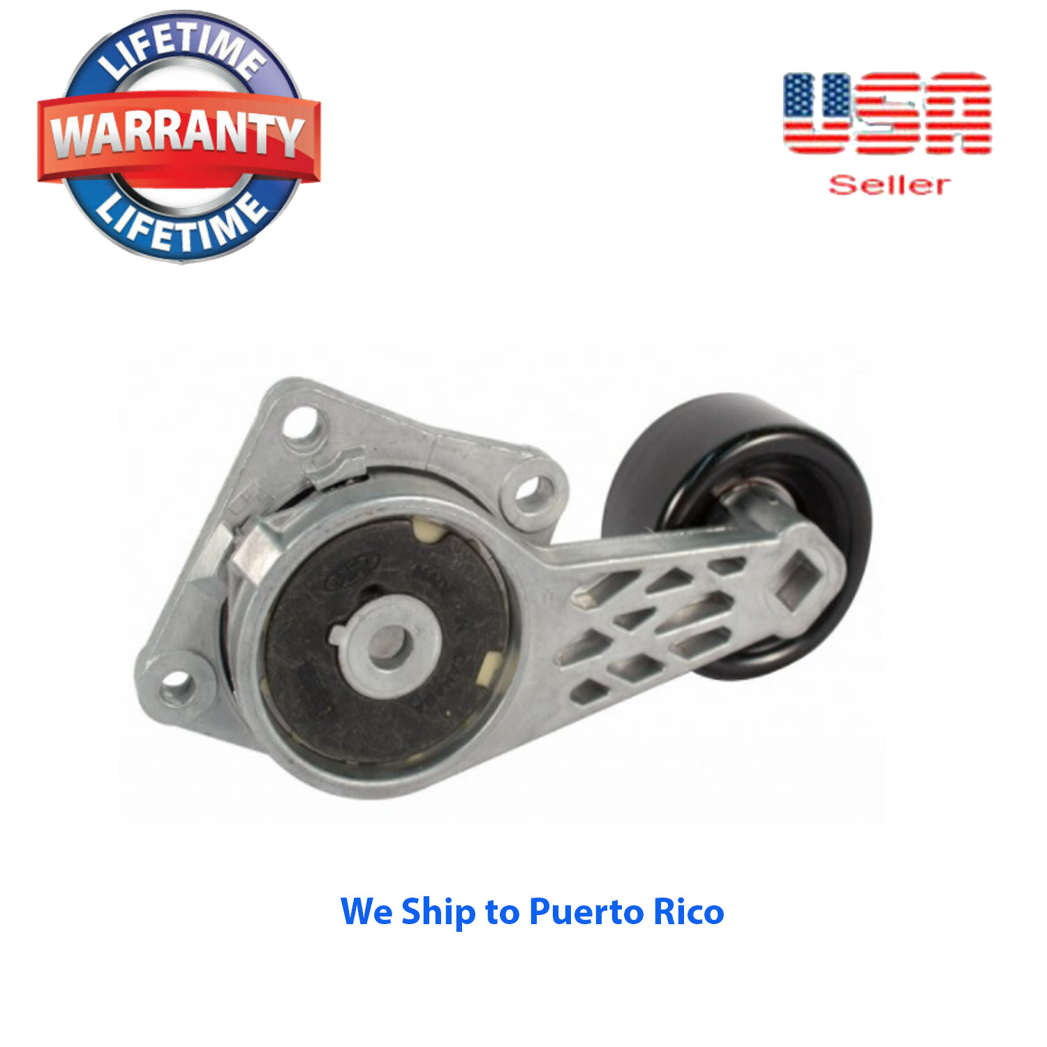 A/C Belt Tensioner +EXTRA PULLEY for 97-01 Ford Lincoln 4.6L 5.4L 6.8L SOHC DOHC