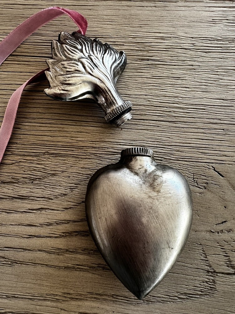 Sacred Heart Silver Perfume Bottle