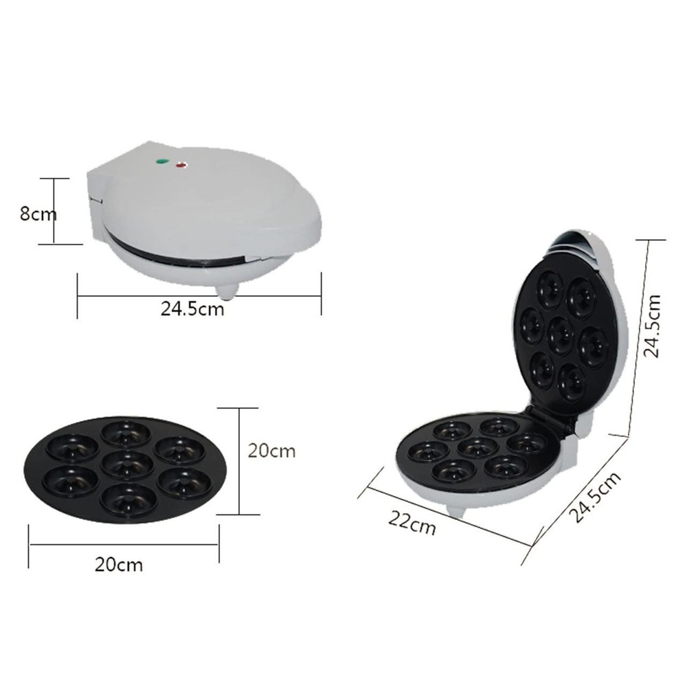 Mini Donut Maker Machine, Electric Non-Stick Surface Makes 7 Small Doughnuts