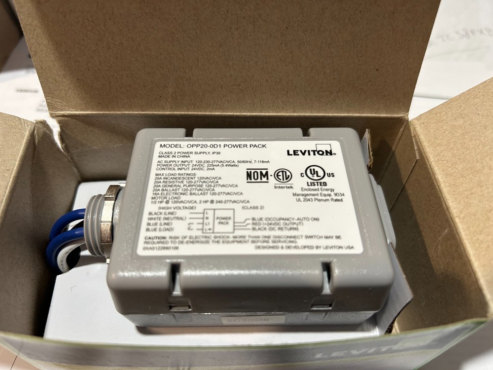 Leviton Occupancy Sensor OPP20-D2 Power Pack NEW