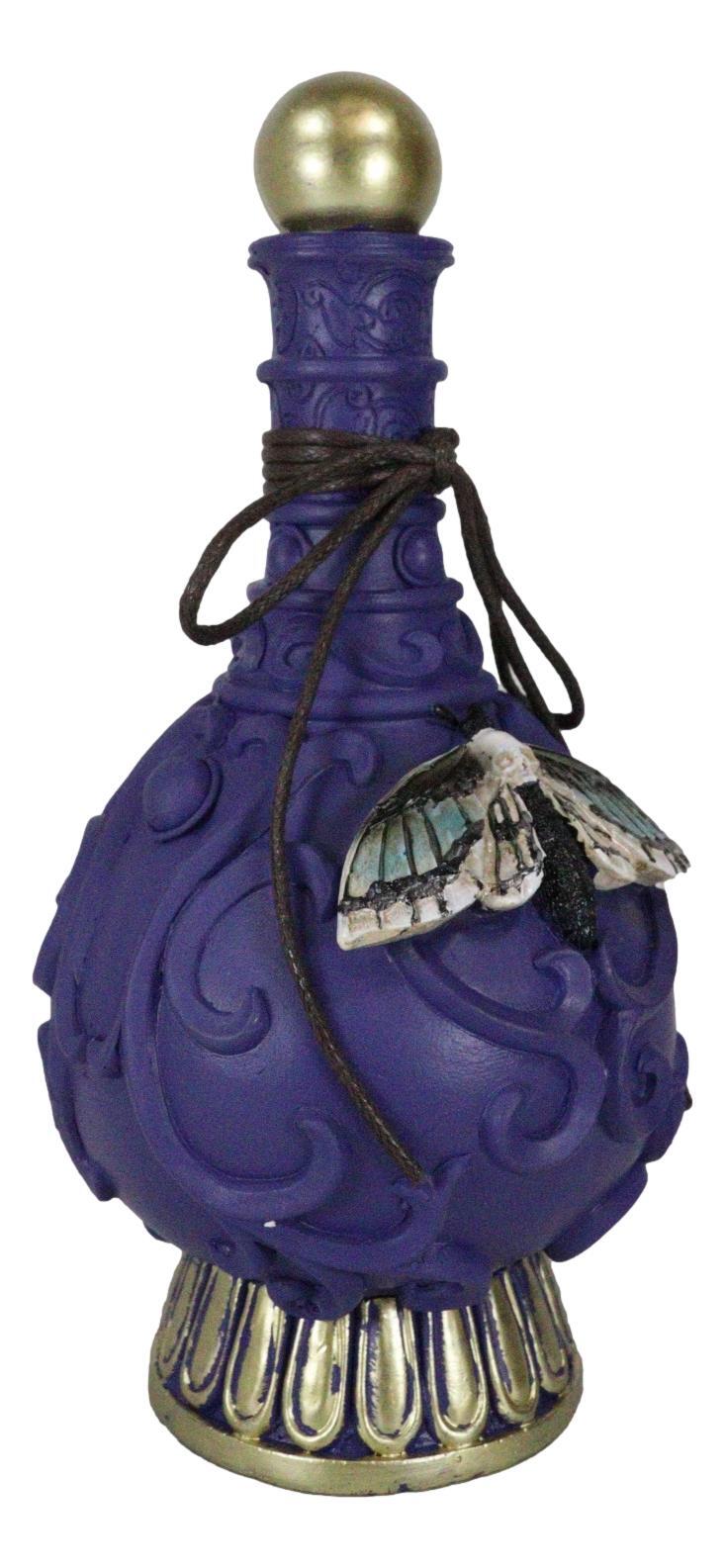 Wicca Spiritual Witchcraft Moth Metamorphosis Purple Faux Potion Bottle Decor