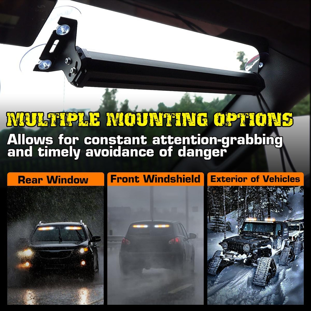 2X17.7 Traffic Advisor Light Bar W/Digital Display Controller Windshield LED Eme