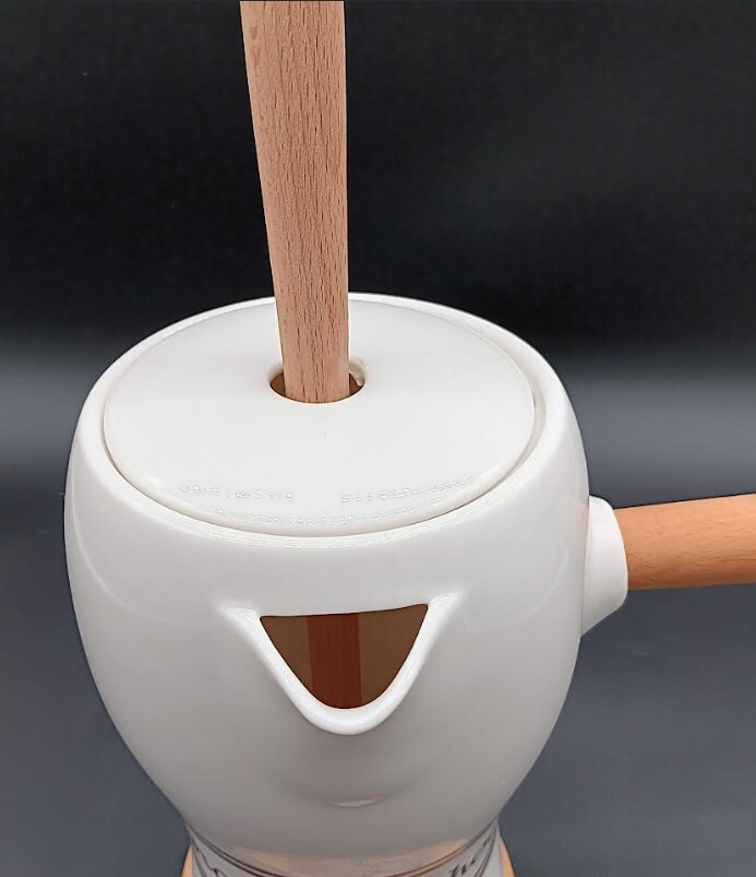 French Hot Chocolate Pot w/Base & Stirring Molinet from Red Envelope