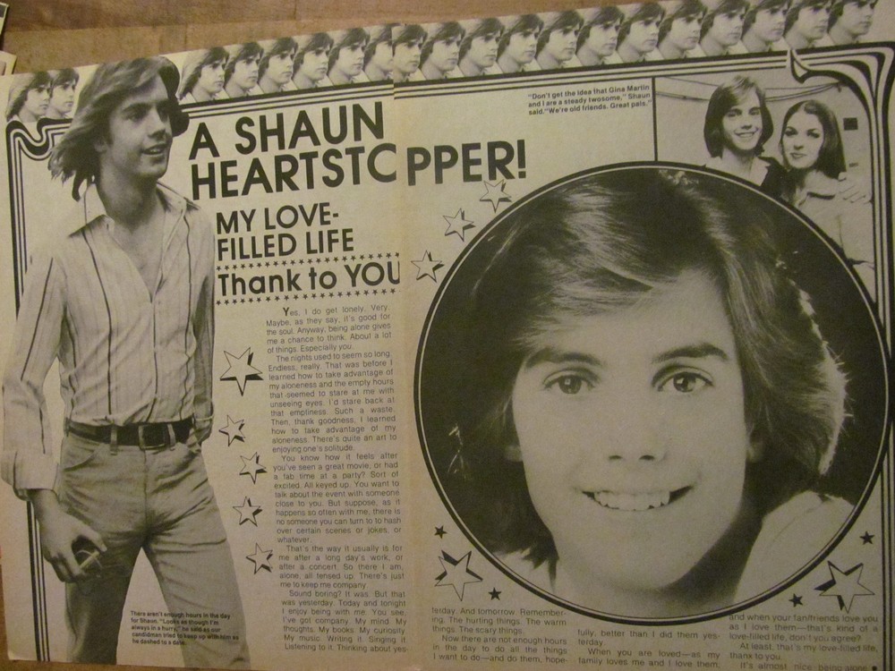 Shaun Cassidy, Two Page Vintage Clipping