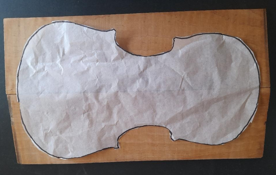 2 PC Booked-Matched Maple Violin Back and 9 Spruce Pieces, Possibly For Lining