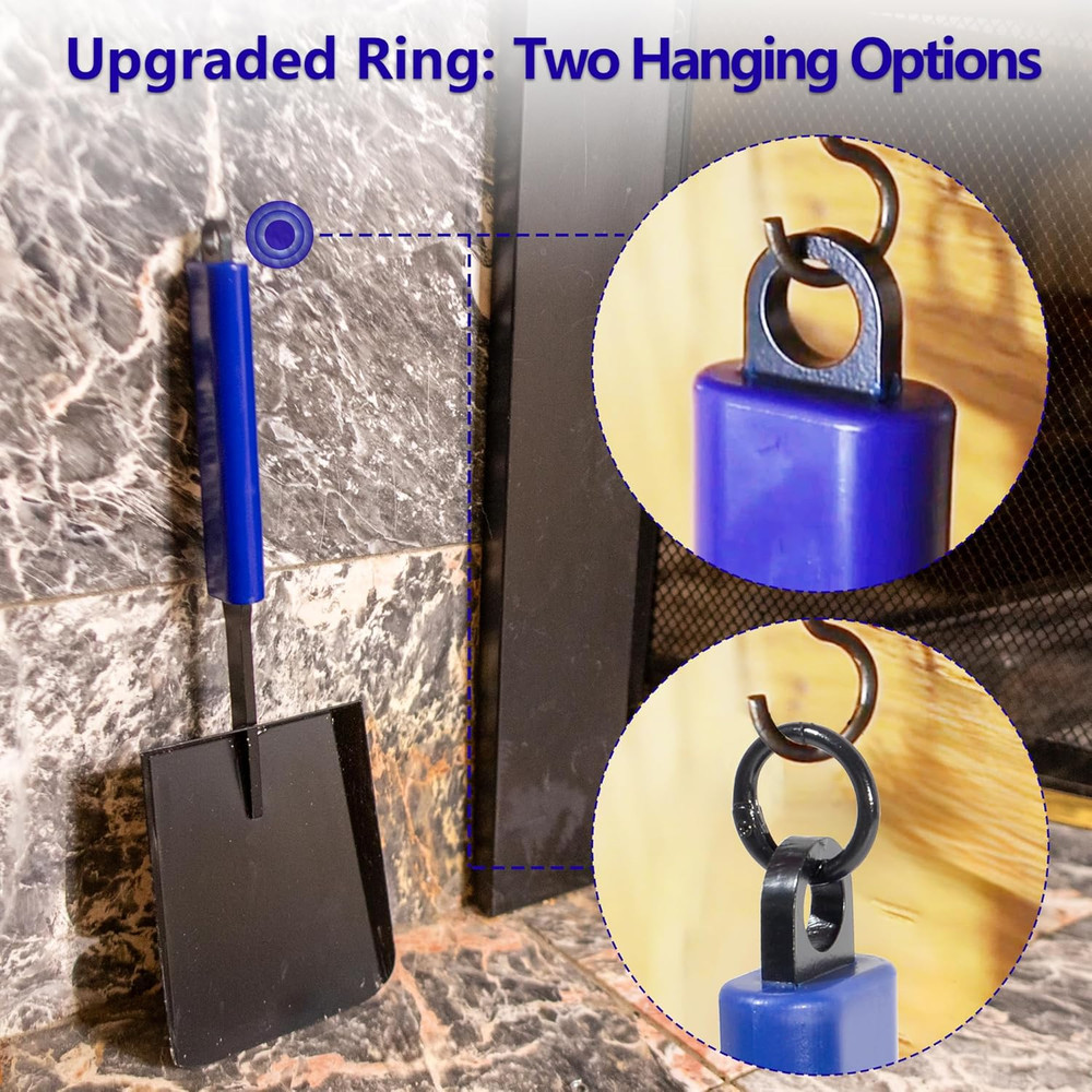 15" Solid Iron Ash Shovel for Fire Pit & Indoor Fireplace Use