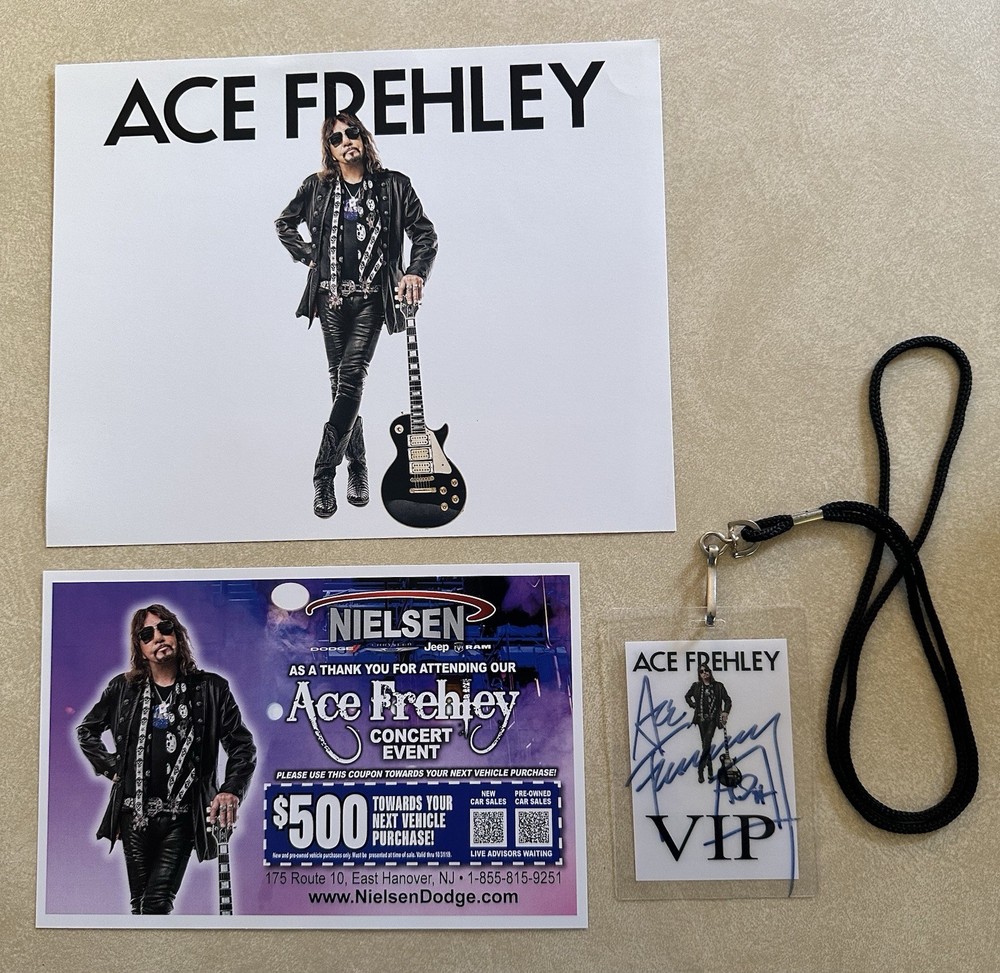 Ace Frehley Signed VIP Backstage Pass Kiss