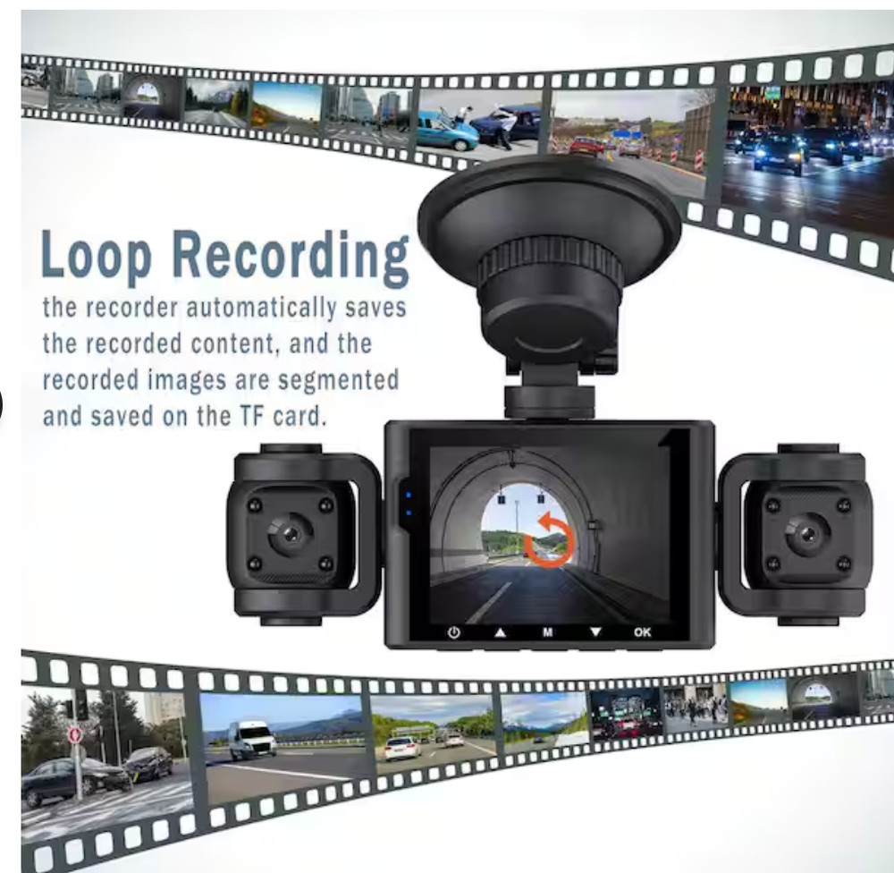Full HD Mirror Dashcam with IR Night Vision, Loop Recording, G-Sensor, APP Contr