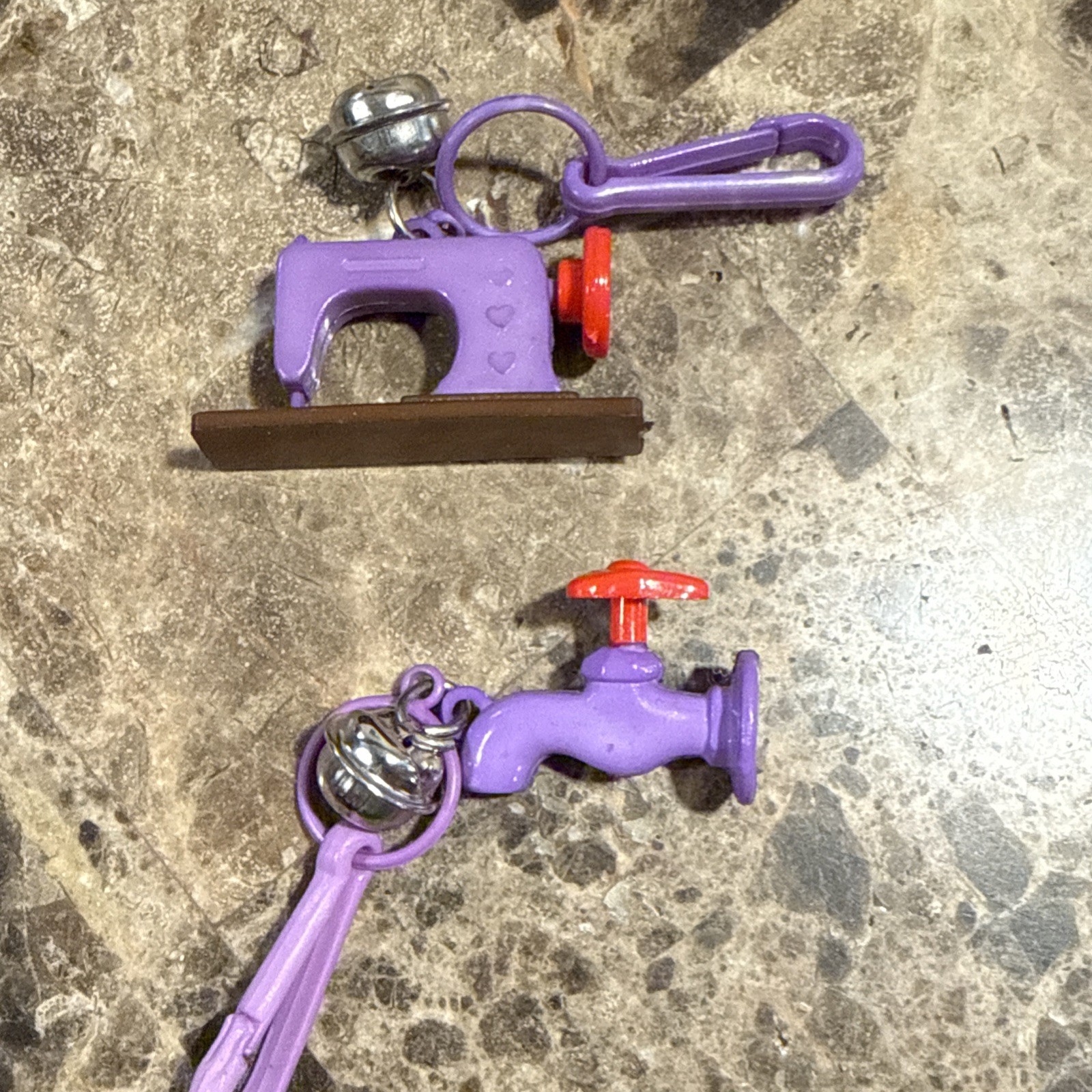 Vintage 1980's Plastic Clip On Bell Clip Charm Necklace Bracelet Charms Lot