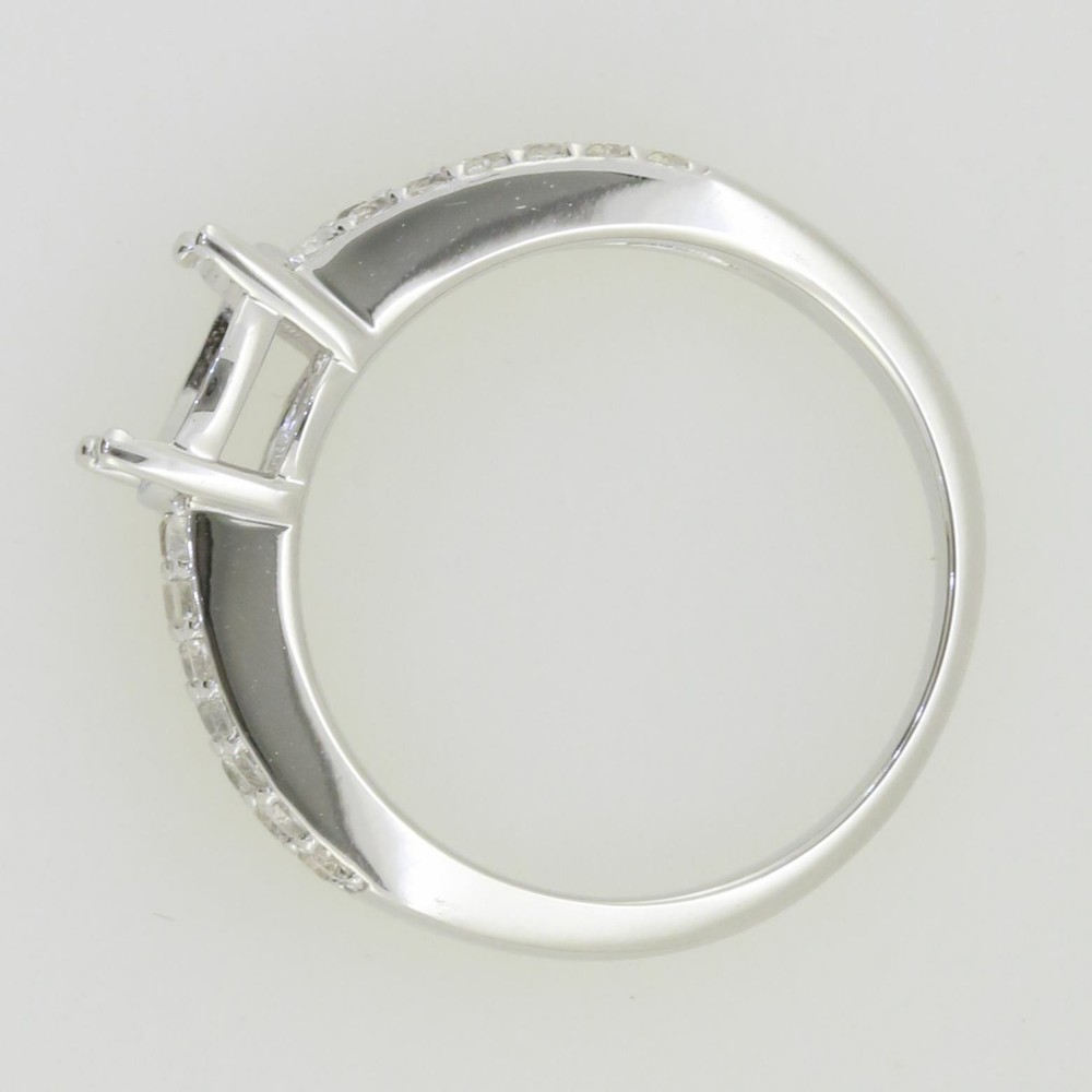 Sterling Silver Semi Mount Ring Setting Round RD 8.0mm White Topaz