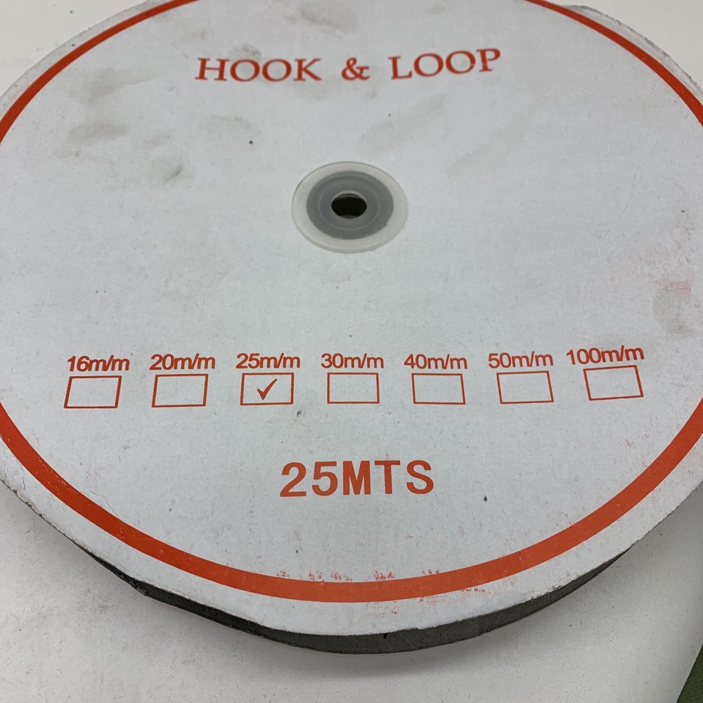 Hook & Loop 25MTS Touch & Close Fastener Green 25mm Wide HOOK SIDE ONLY!