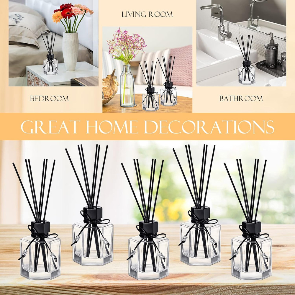 4 Set 120ml 4.06 Ounce Reed Diffuser Bottle Empty Glass Diffuser Bottles Jars wi