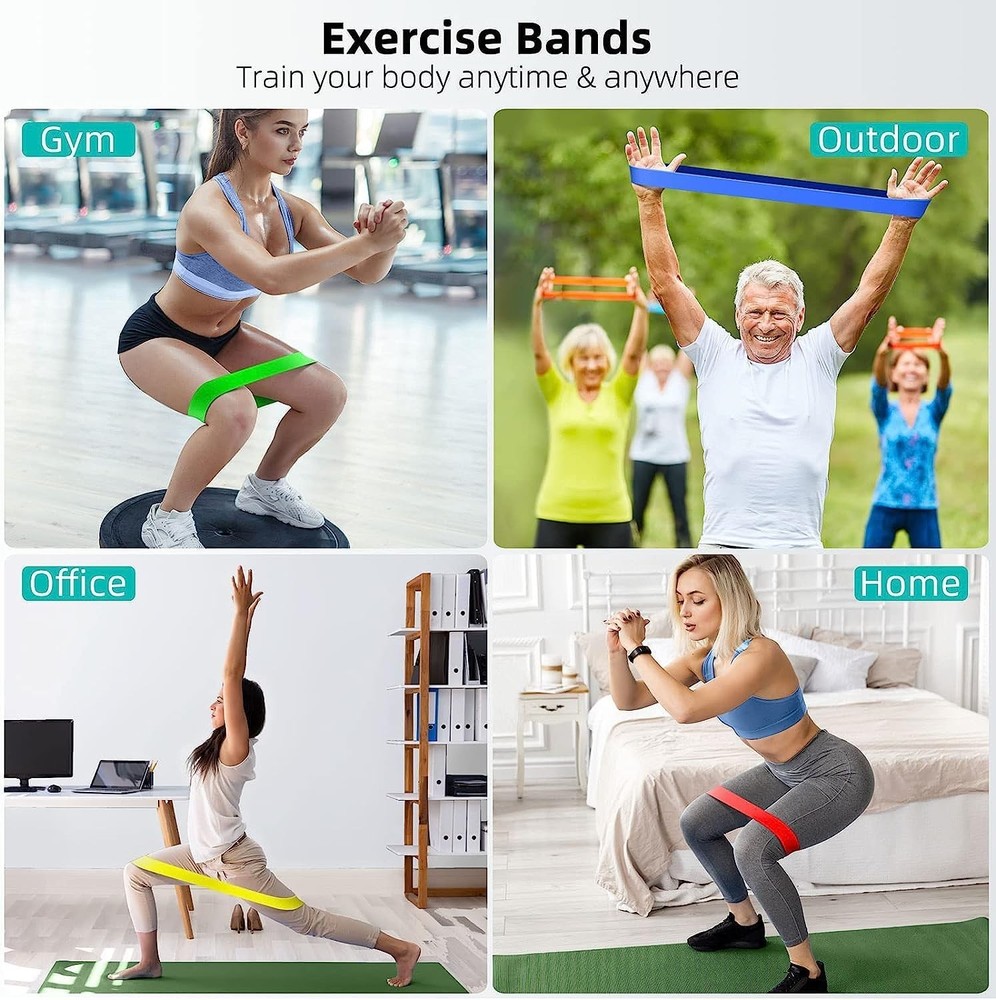 Resistance Bands for Working Out, 5-Pack Elastic Exercise Strength Training