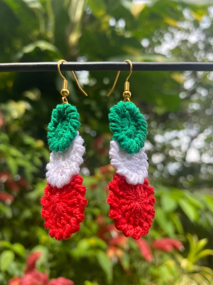 Crochet hanging earrings MEXICO