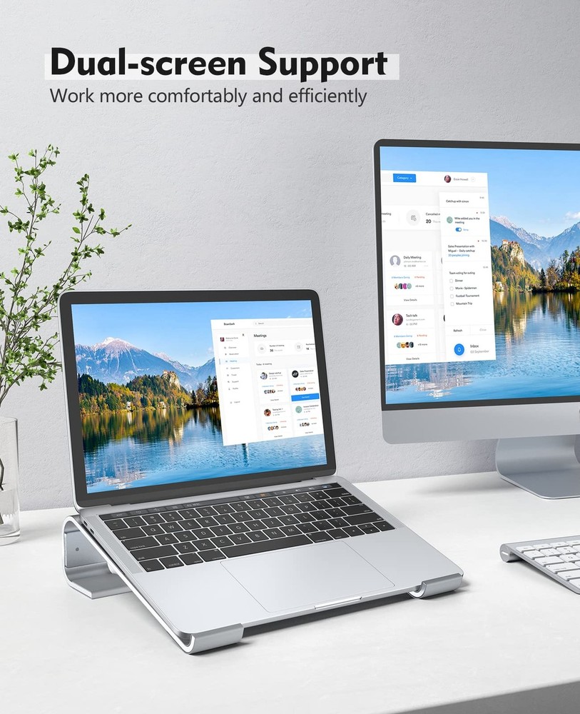 SOQOOL Laptop Stand for Desk, Computer Stand Riser for Desk,Ventilated Ergono...