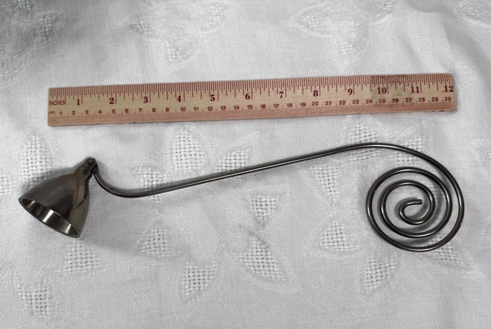 12" Silver plate Candle Snuffer with spiral design handle