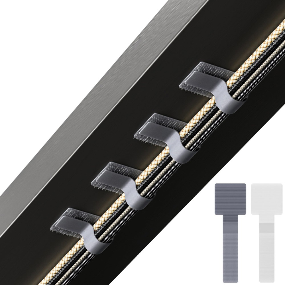 LX IntMfr. Hook and Loop Cable Ties, Self Adhesive Hook and Loop Cable Straps...