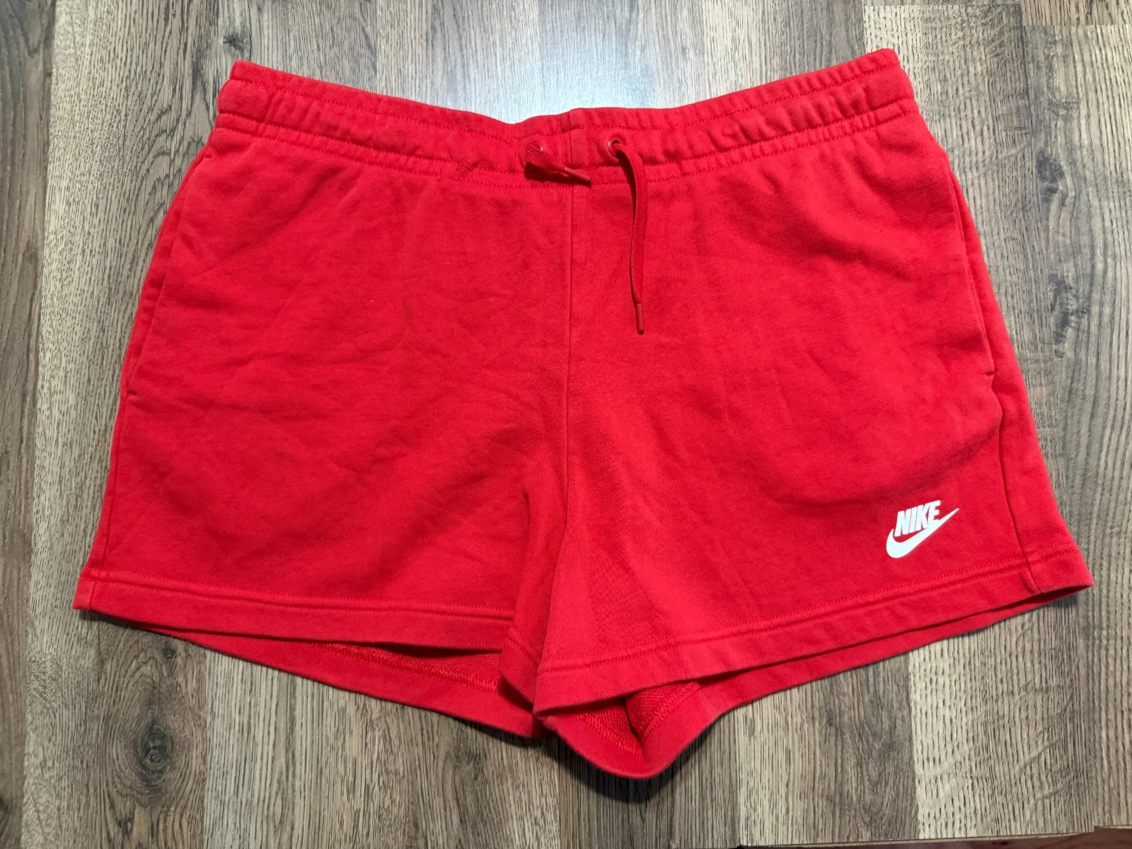 Nike Shorts Women's Size Large Red Tie Waist High Rise Activewear Casual