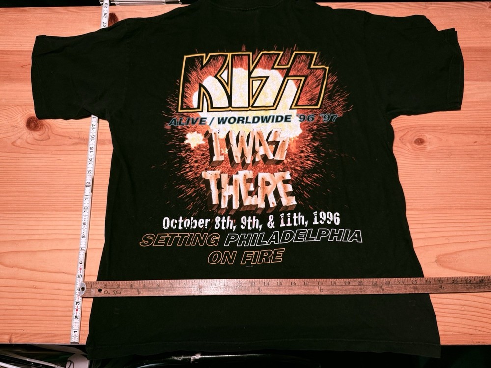 Vintage ‘96 KISS Alive Worldwide - Philadelphia Tour T-shirt, Black, Size XL