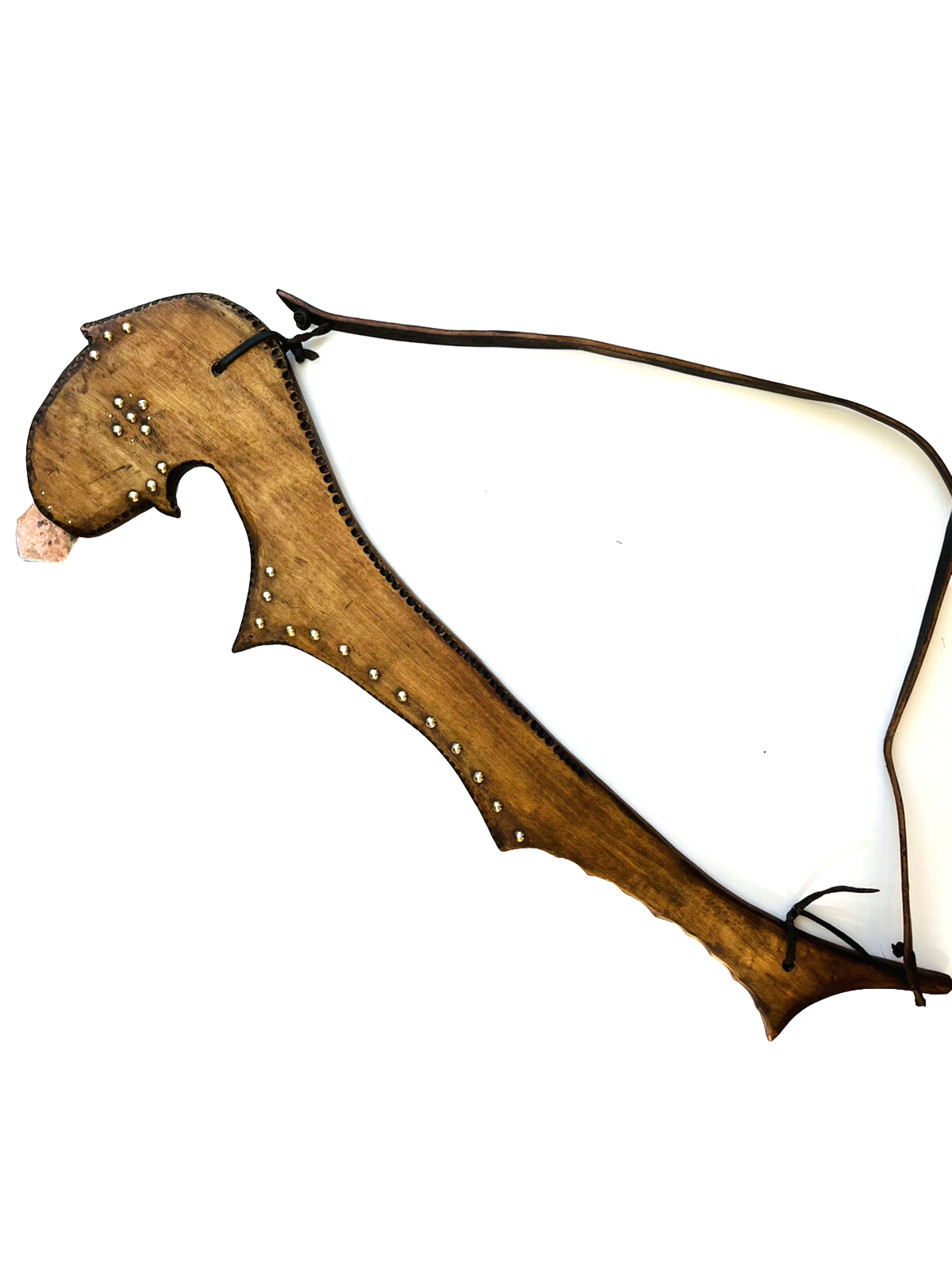 1860 Sioux Gunstock War Club Reproduction, Hard Rock Maple, Hand Tooled 35" L