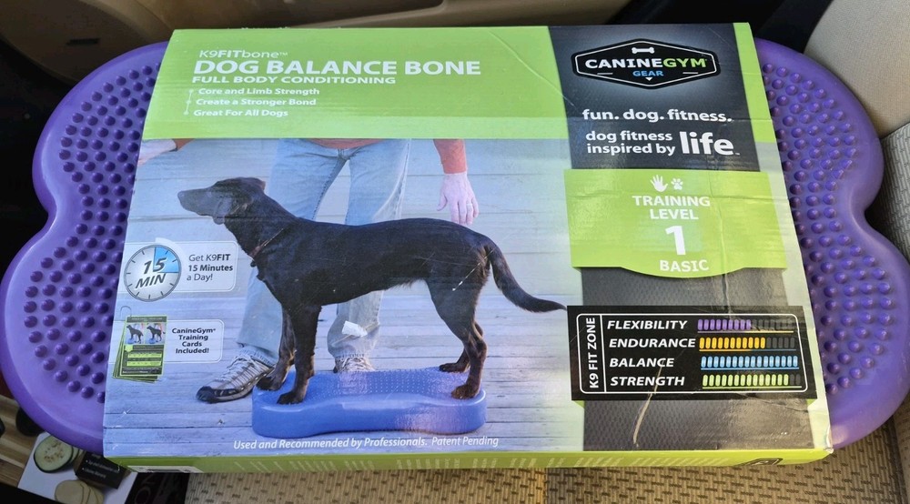 FitPAWS K9FITbone Dog Training Regular Balancing Bone  Purple With Pump