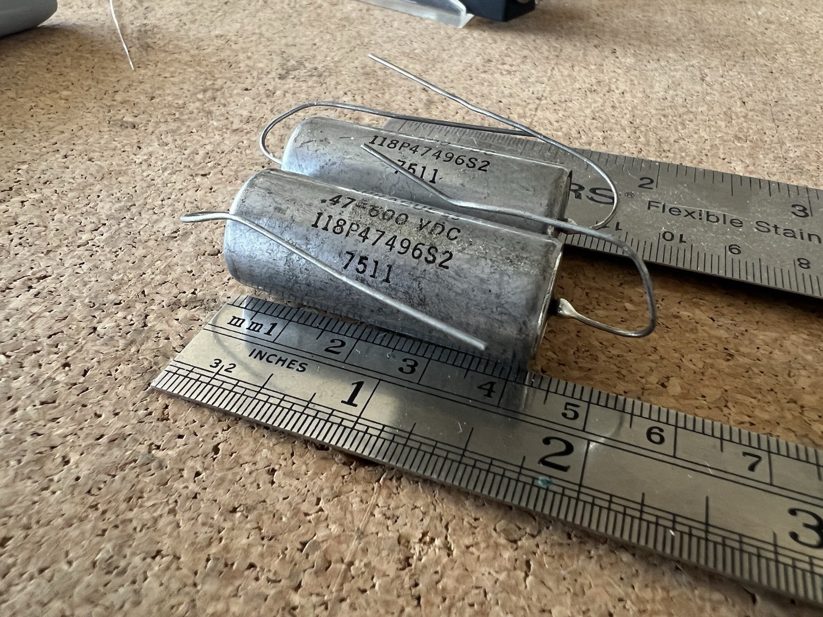 Vintage Sprague Oil Capacitors Pair - 0.47uF 600V