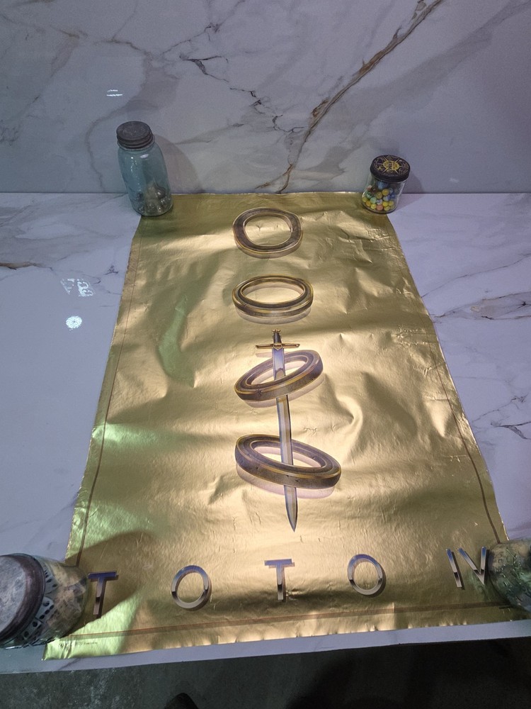 Toto IV 1982 Promo Poster Gold Metallic Foil Surface 24x35.5
