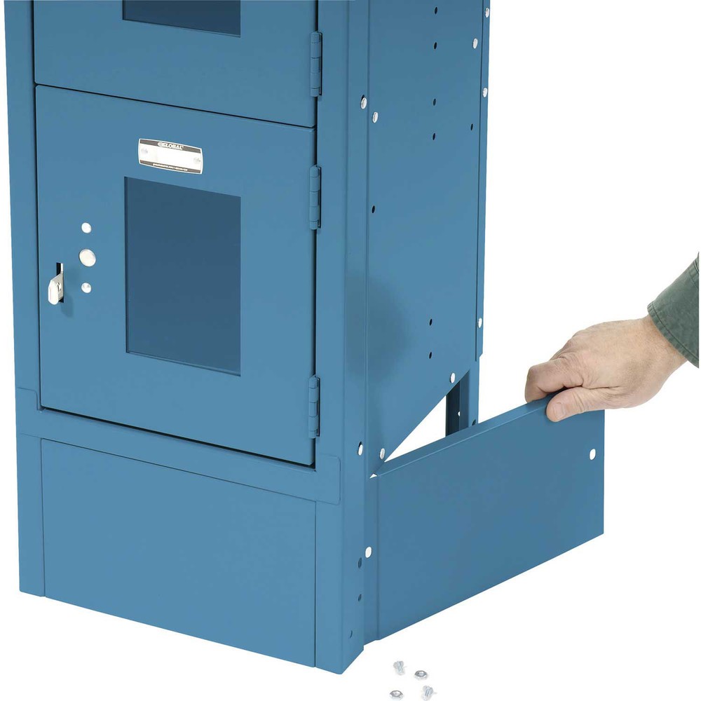 Left And Right End Base For 12"D X 6"H Locker Blue Pair