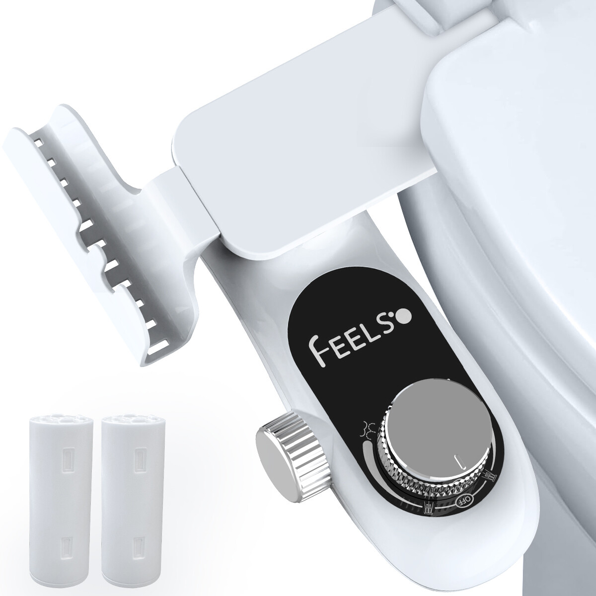 Bidet Fresh Water Spray Kit Non Electric Toilet Seat Attachment with Dual Nozzle