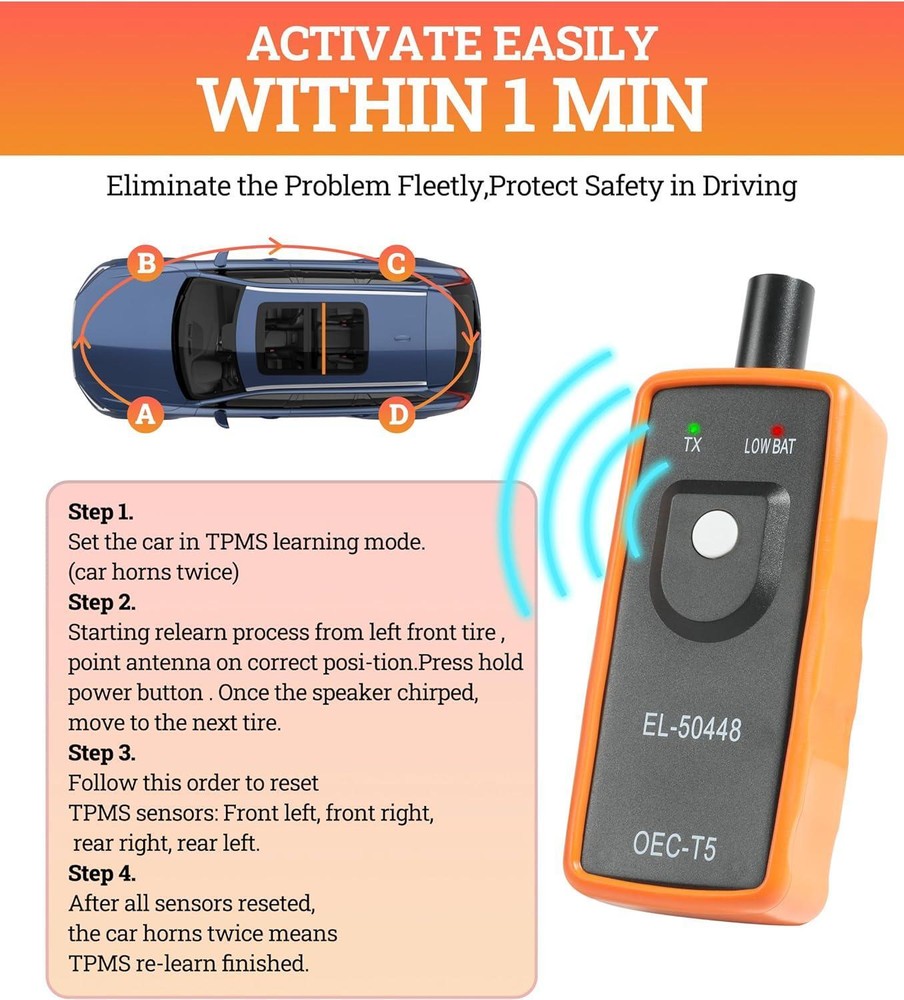 Universal Tpms Relearn Tool,system Programming Training,oec-t5 Tire Pressure Mon