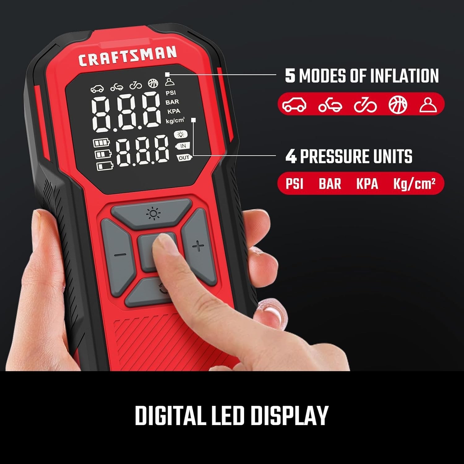 CRAFTSMAN PORTABLE AIR INFLATOR rechargeable 12-VOLT LITHIUM CMXPTXA1201 USB C