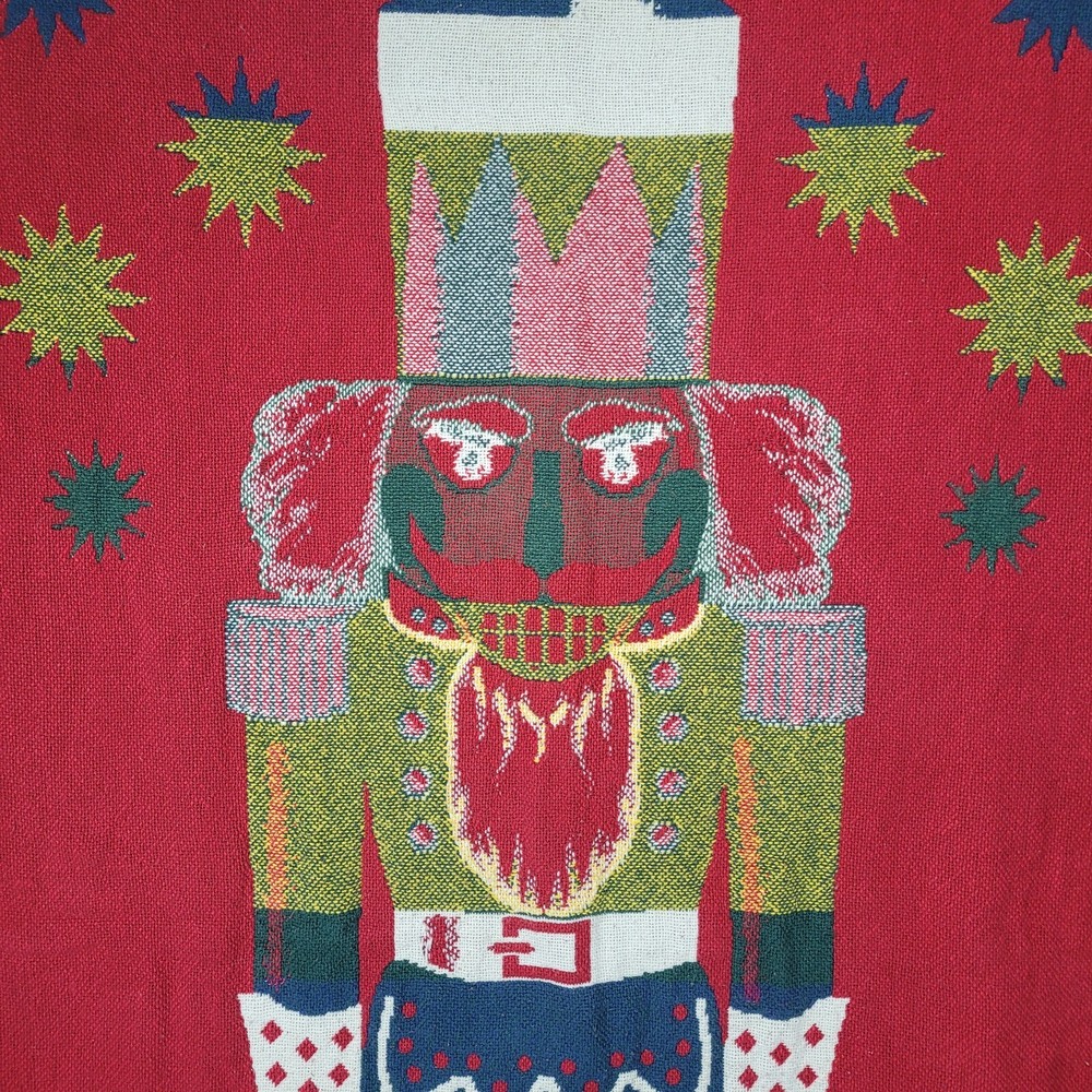 Nutcracker Blanket Solider Christmas Throw Woven Fringed