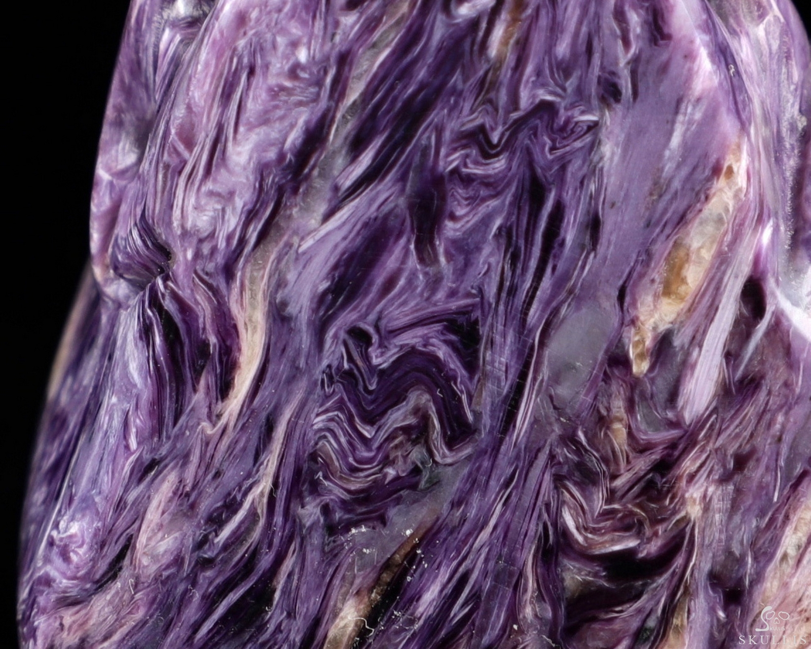 Gemstone 2.2" Russian Charoite Hand Carved Crystal Skull Fine Art Sculpture