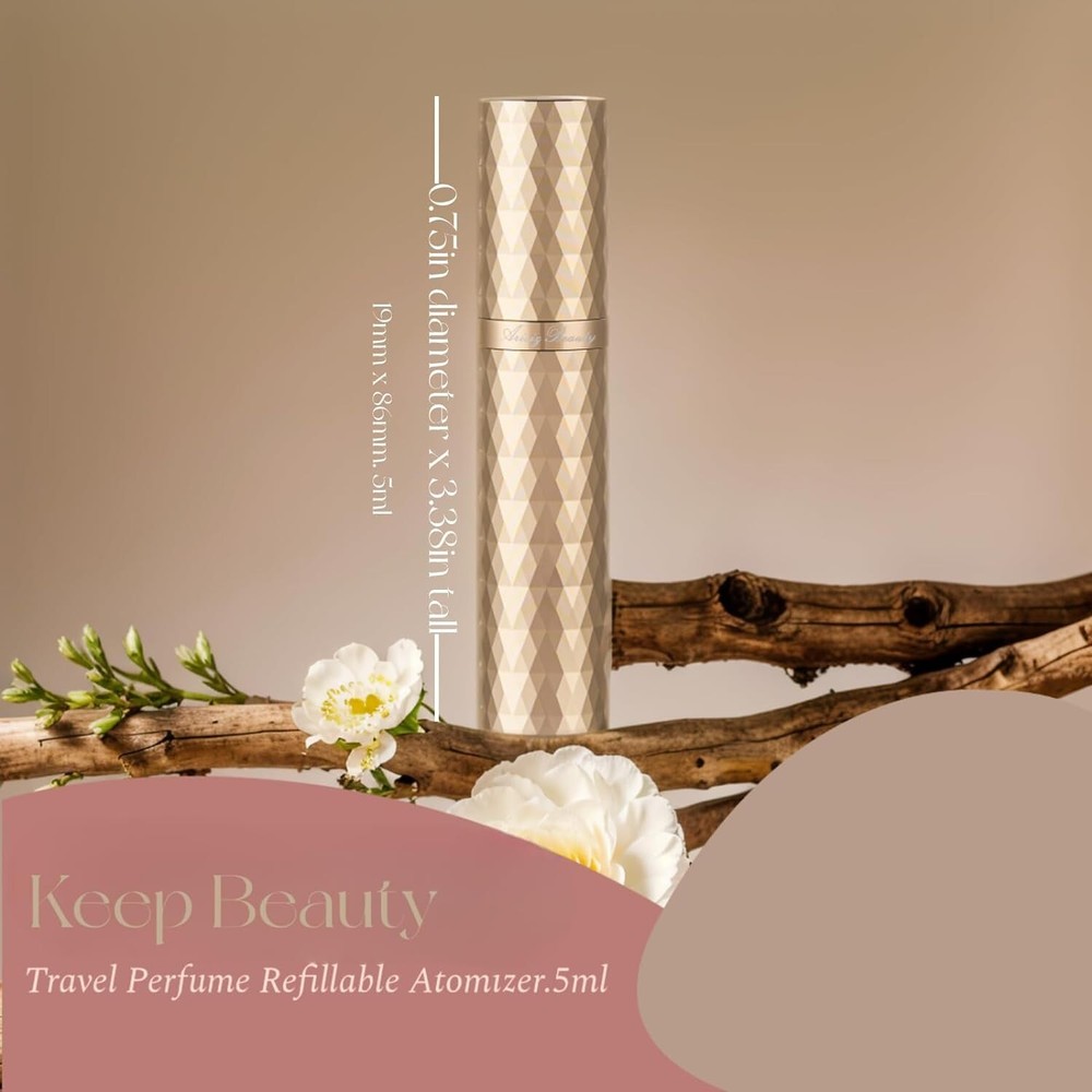 Refillable Perfume Atomizer - Portable, Lightweight, Mist Spray - 0.17fl.oz/5ml
