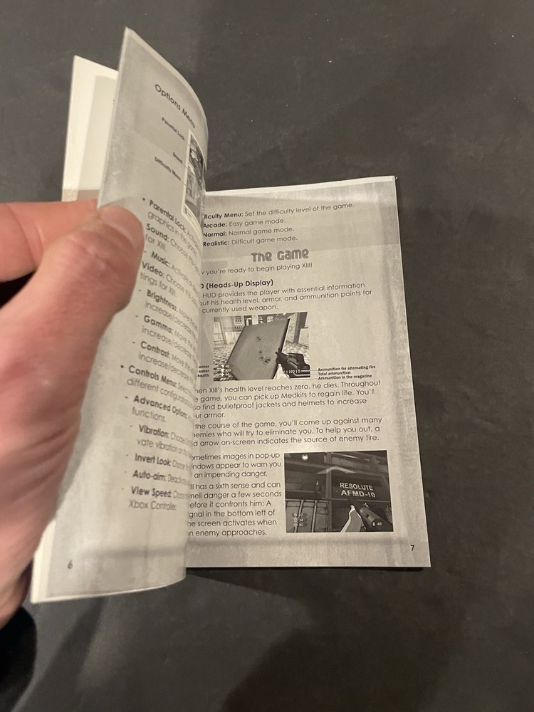 Xiii Thirteen Xbox Manual only