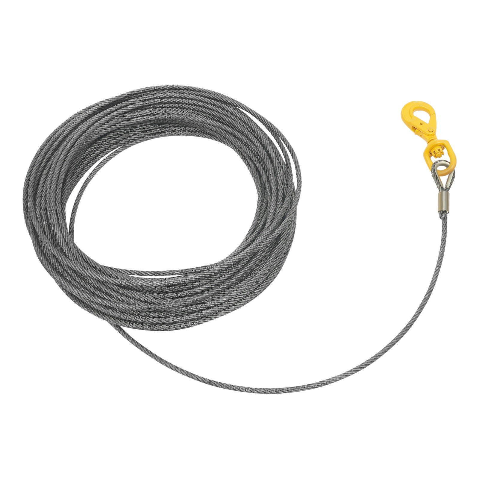 Winch Cable Carbon Steel Core Wire Rope 3/8"x150' 12566lb Self Lock Swivel Hook