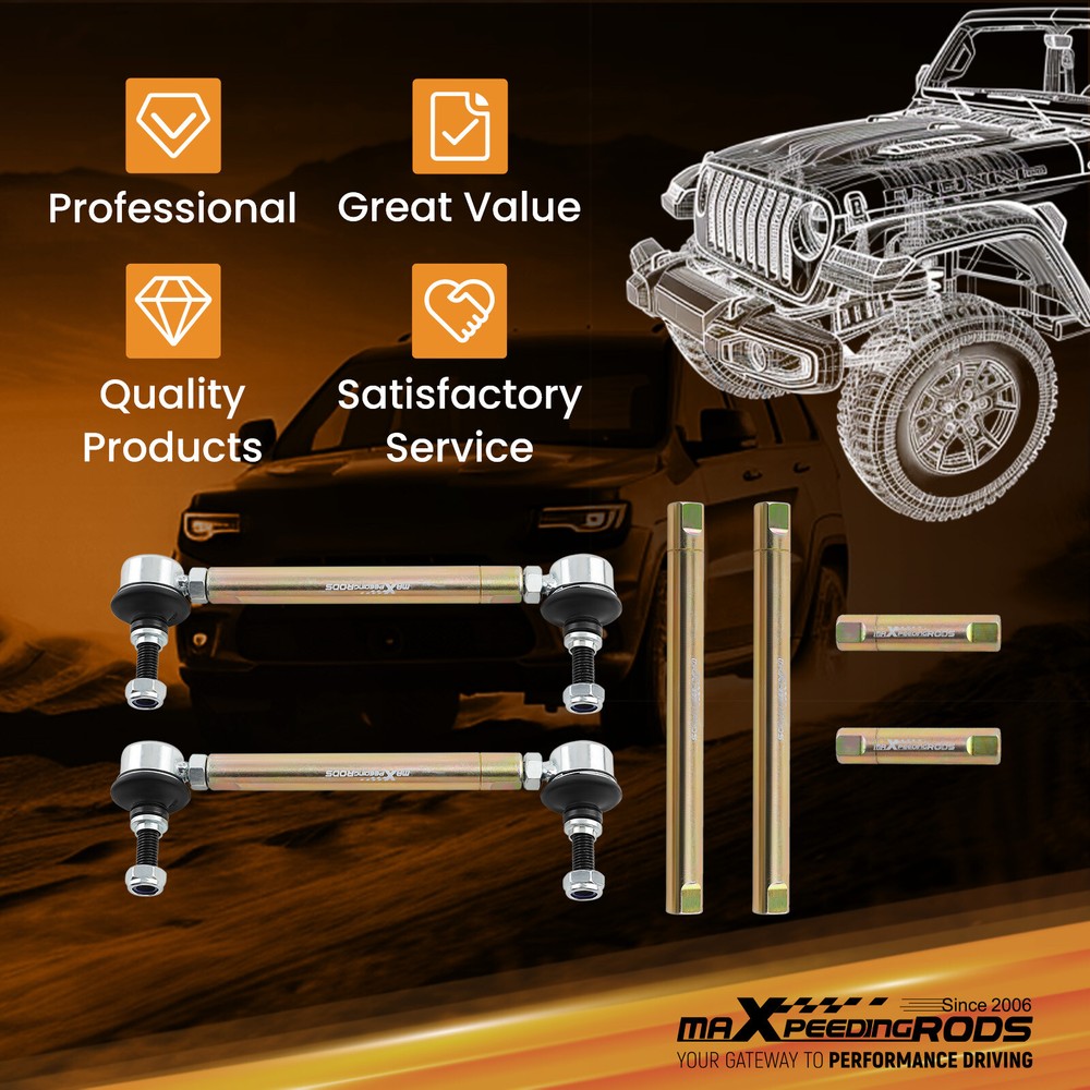 Front Left Right Adjustable Sway Bar End Links For BMW E46 + M3