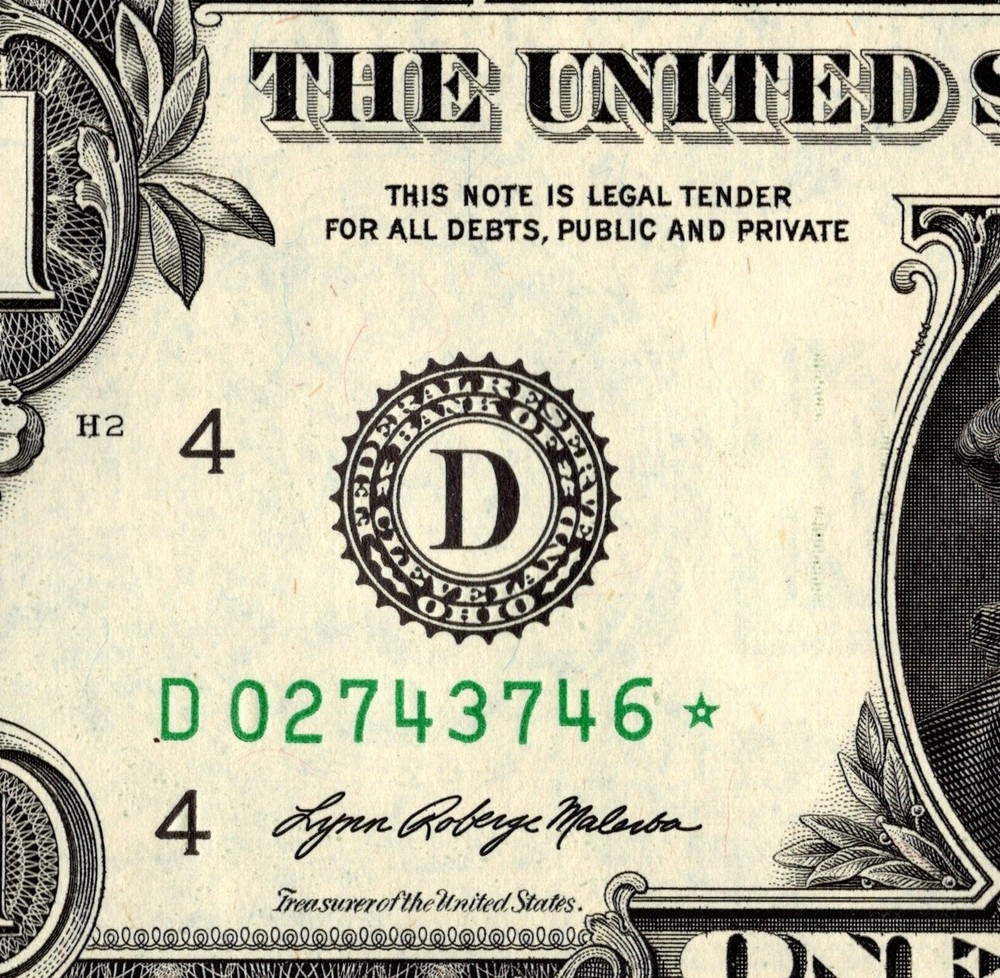 2021 D Star Note One Dollar Bill Regular Run Pack Note D02743746* UNC