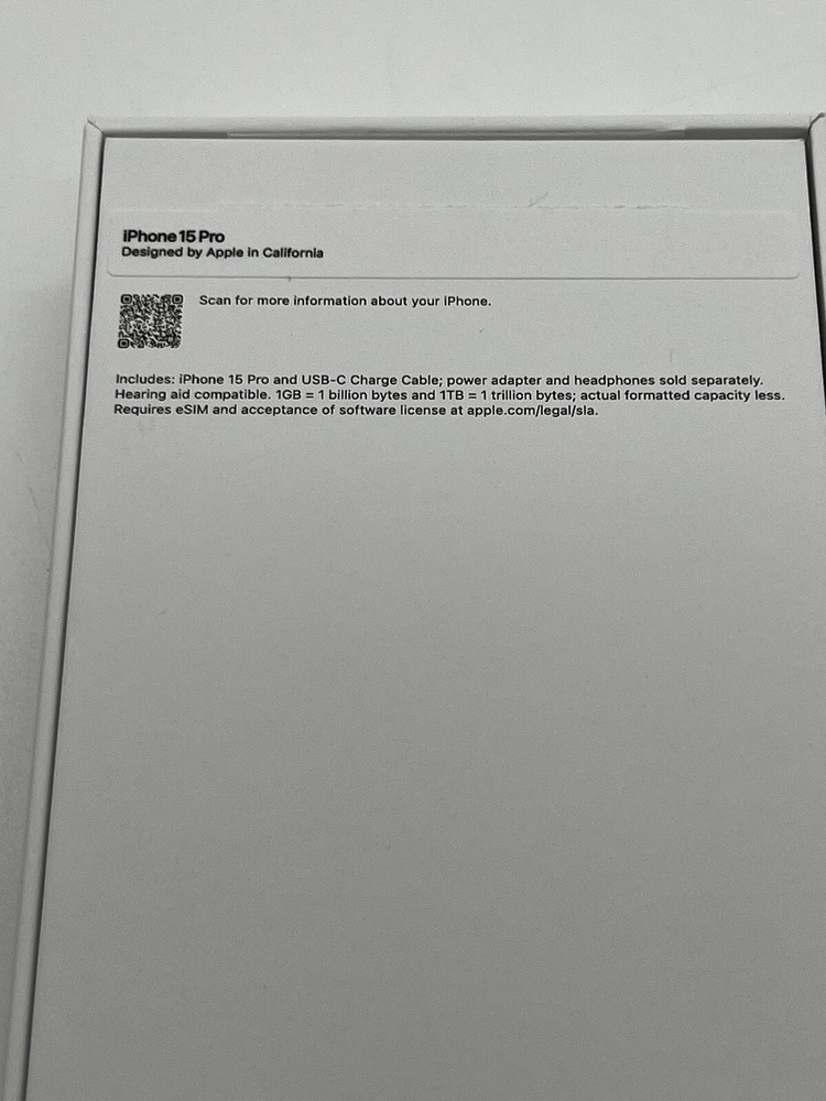 Apple A2848 iPhone 15 Black- Empty Box ONLY