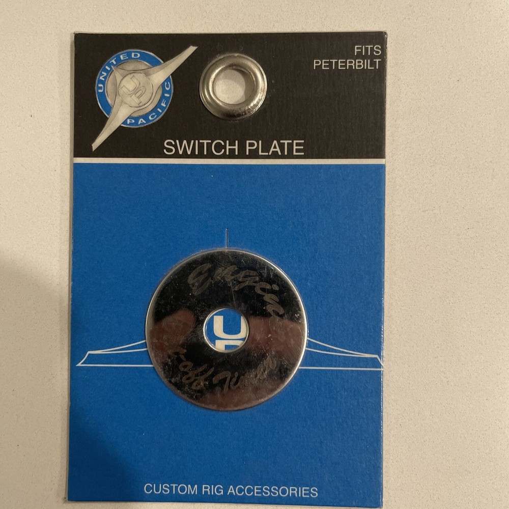UP Switch Plate for Peterbilt Engine Shut Down Timer Stainless Etched #48432