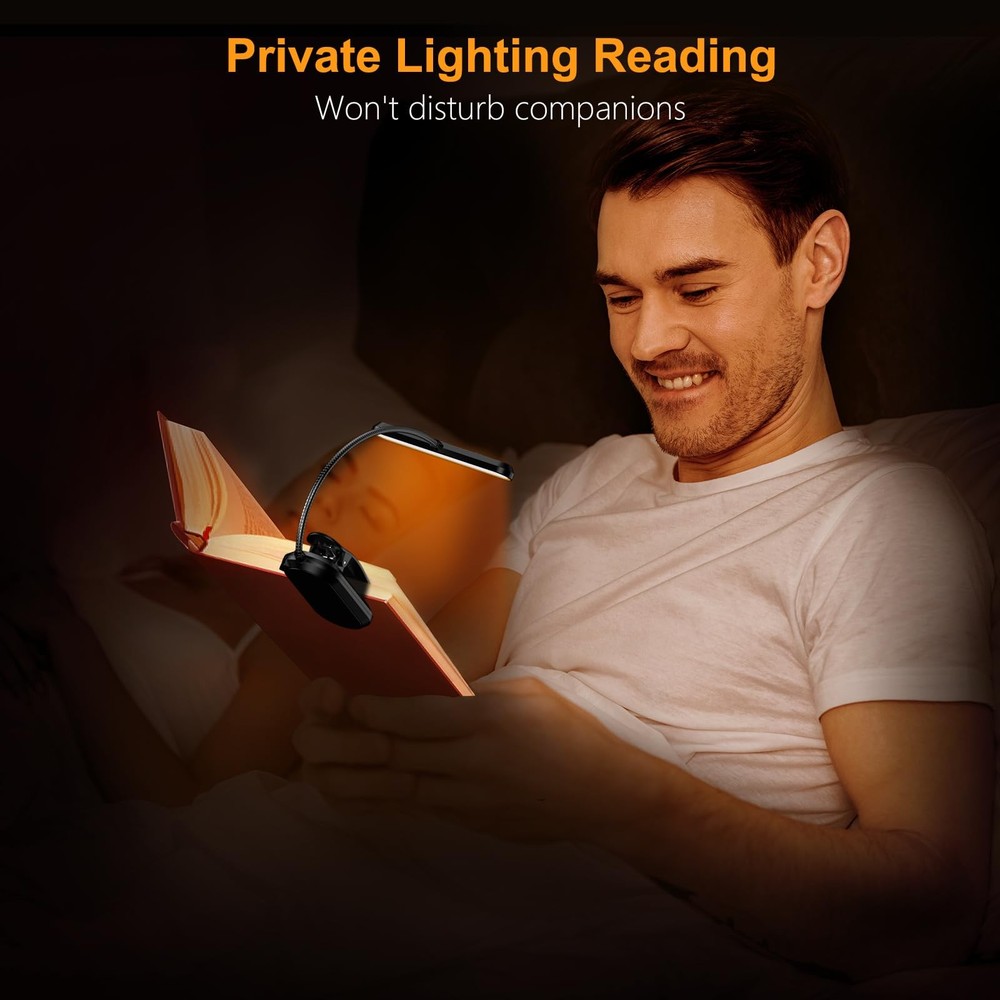 Rechargeable Book Light for Reading in Bed with 19 LED &Memory Function-Eye C...