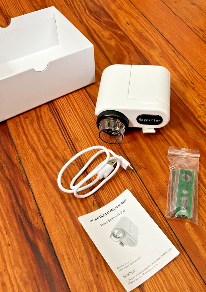 Dcorn Microscope for Kids Handheld Mini Scope 2" LCD Screen 1000+ Magnification