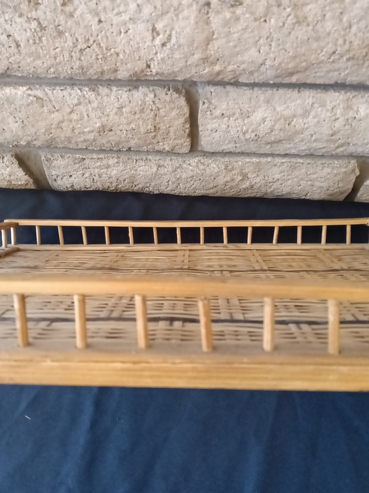 Bamboo Serving Tray Rectangular Sturdy Retro Tiki Barware MCM Boho