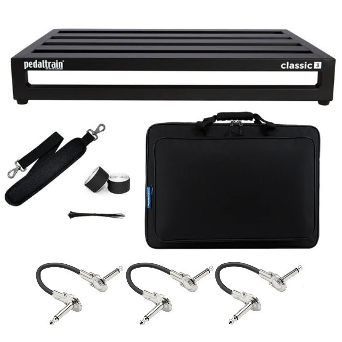 New Pedaltrain Classic 3 Guitar Effects Pedal Board w/ Soft Case & Patch Cables