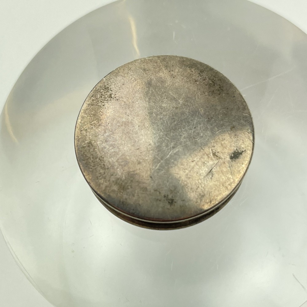 Antique Solid Silver Round Pill Box M & C Lister Ltd 1908 Diameter 2.2cm